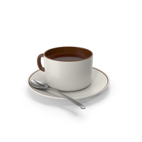Brown White Coffee Cup With Spoon PNG & PSD Images