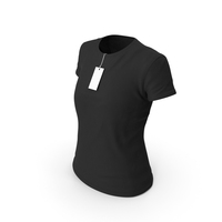 Female Crew Neck Worn With Tag Black PNG & PSD Images