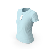 Female Crew Neck Worn With Tag Blue PNG & PSD Images