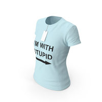 Female Crew Neck Worn With Tag Blue Im With Stupid PNG & PSD Images