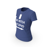 Female Crew Neck Worn With Tag Dark Blue Im With Stupid PNG & PSD Images