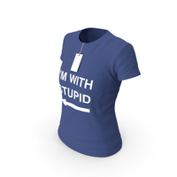 Female Crew Neck Worn With Tag Dark Blue Im With Stupid PNG & PSD Images