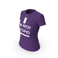 Female Crew Neck Worn With Tag Purple Im With Stupid PNG & PSD Images
