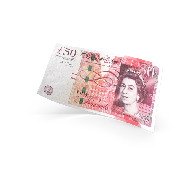50 Uk Pound Sterling Banknote Bill PNG & PSD Images