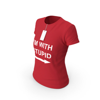 Im With Stupid Female Crew Neck With Tag PNG & PSD Images
