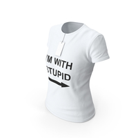 Female Crew Neck Worn With Tag White Im With Stupid PNG & PSD Images