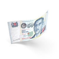 50新加坡Dollar Basknote Bill PNG和PSD图像