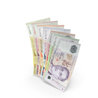 Handful of Singapore Dollar Banknote Bills PNG & PSD Images