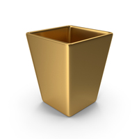 Square Vase Golden PNG & PSD Images