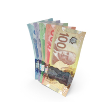 Handful of Canadian Dollar Banknote Bills PNG & PSD Images