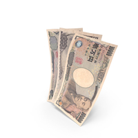 Handful of Japanese Yen Banknote Bills PNG & PSD Images