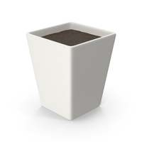 Square Pot With Soil PNG & PSD Images