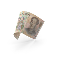 20个中国人民币钞票比尔PNG和PSD图像