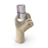 Glove Holding a Euro Banknote Roll PNG & PSD Images