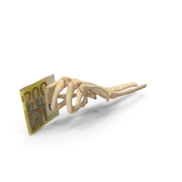 Skeleton Hand Holding Euro Banknotes PNG & PSD Images