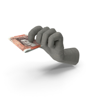 Glove Holding a Folded 10 Uk Pound Stack PNG & PSD Images