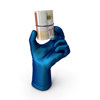 Glove Holding a 100 Israeli Shekel Banknote Roll PNG & PSD Images