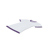 Female Crew Neck Laying White and Purple PNG & PSD Images
