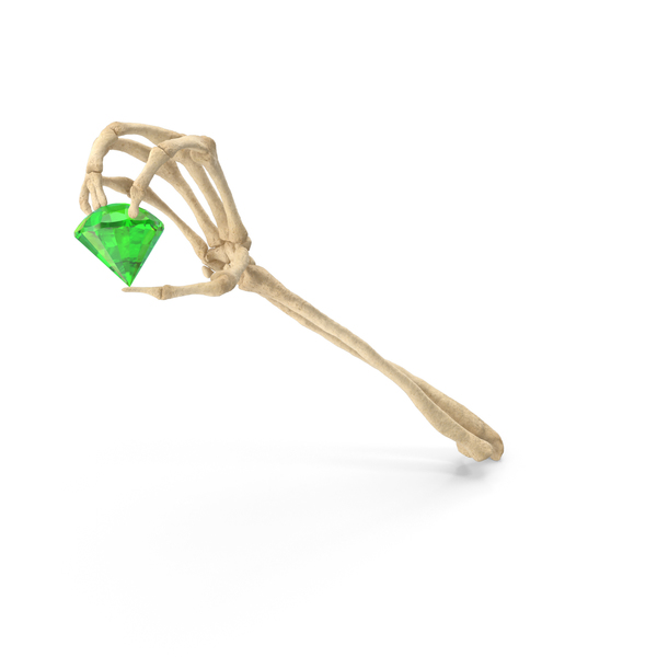 Skeleton Hand Holding an Emerald Gem PNG & PSD Images