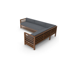 Corner Wood Outdoor Sofa PNG & PSD Images