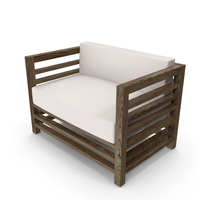 1 Seater Wood Outdoor Sofa PNG & PSD Images