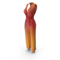 Woman Orange Overall Dress PNG & PSD Images