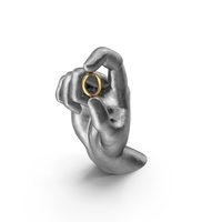 Silver Hand Holding a Ring PNG & PSD Images
