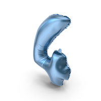 Foil Balloon Digit Four Blue PNG & PSD Images