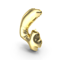 Foil Balloon Digit Four Gold PNG & PSD Images