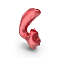 Foil Balloon Digit Four Red PNG & PSD Images