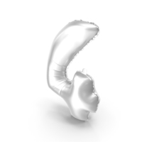 Foil Balloon Digit Four Silver PNG & PSD Images