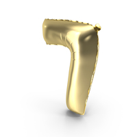 Foil Balloon Digit Seven Gold PNG & PSD Images