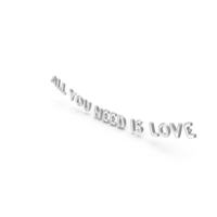 Foil Balloon Words All You Need is Love Silver PNG & PSD Images