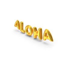 Foil Balloon Words Aloha Gold PNG & PSD Images