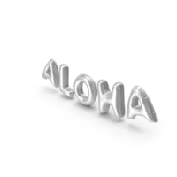 Foil Balloon Words ALOHA Silver PNG & PSD Images