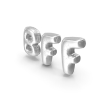 Foil Balloon Words BFF Silver PNG & PSD Images