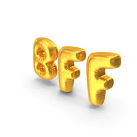 Foil Balloon Words BFF Gold PNG & PSD Images