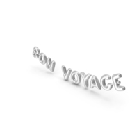 Foil Balloon Words BON VOYAGE Silver PNG & PSD Images