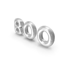 Foil Baloon Words Boo Silver PNG & PSD Images