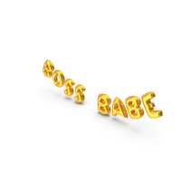 Foil Balloon Words Boss Babe Gold PNG & PSD Images