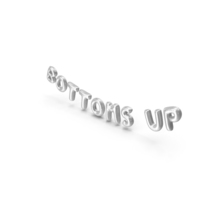 Foil Balloon Words BOTTOMS UP Silver PNG & PSD Images