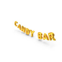 Foil Balloon Words Candy Bar Gold PNG & PSD Images