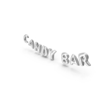 Foil Balloon Words Candy Bar Silver PNG & PSD Images