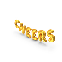 Foil Balloon Words Cheers Gold PNG & PSD Images