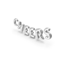 Foil Balloon Words Cheers Silver PNG & PSD Images