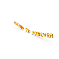 Foil Balloon Words  Cheers to Forever Gold PNG & PSD Images