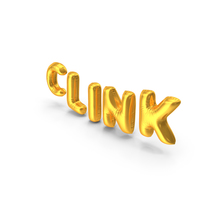 Foil Balloon Words Clink Gold PNG & PSD Images