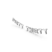 Foil Balloon Words Dirty Thirty Gold PNG & PSD Images