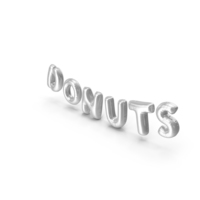 Foil Balloon Words Donuts Silver PNG & PSD Images