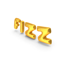 Foil Balloon Words FIZZ Gold PNG & PSD Images